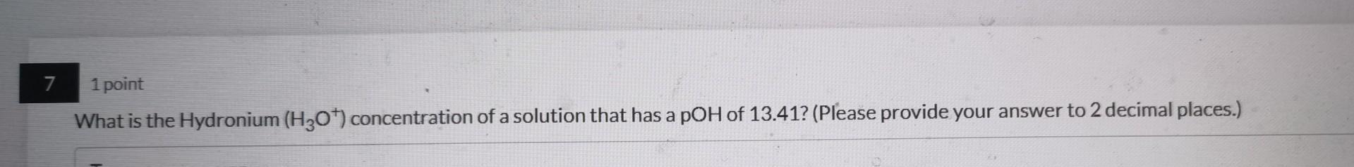 Solved 1 point. Calculate the pH of a solution that is made | Chegg.com