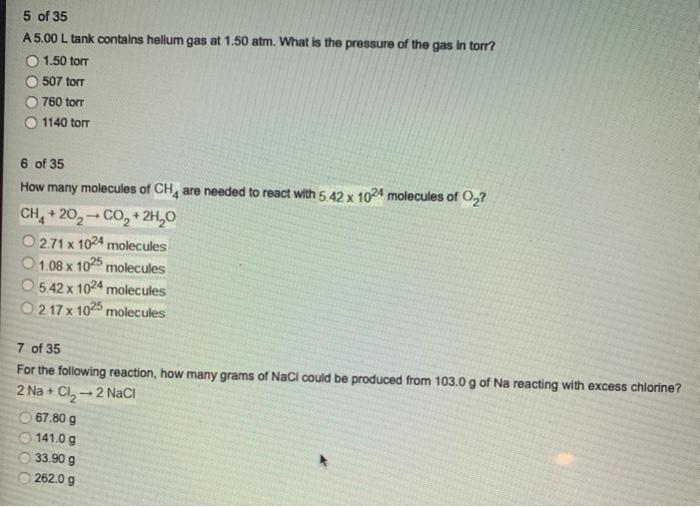 Solved 5 of 35 A5.00 L tank contains helium gas at 1.50 atm.