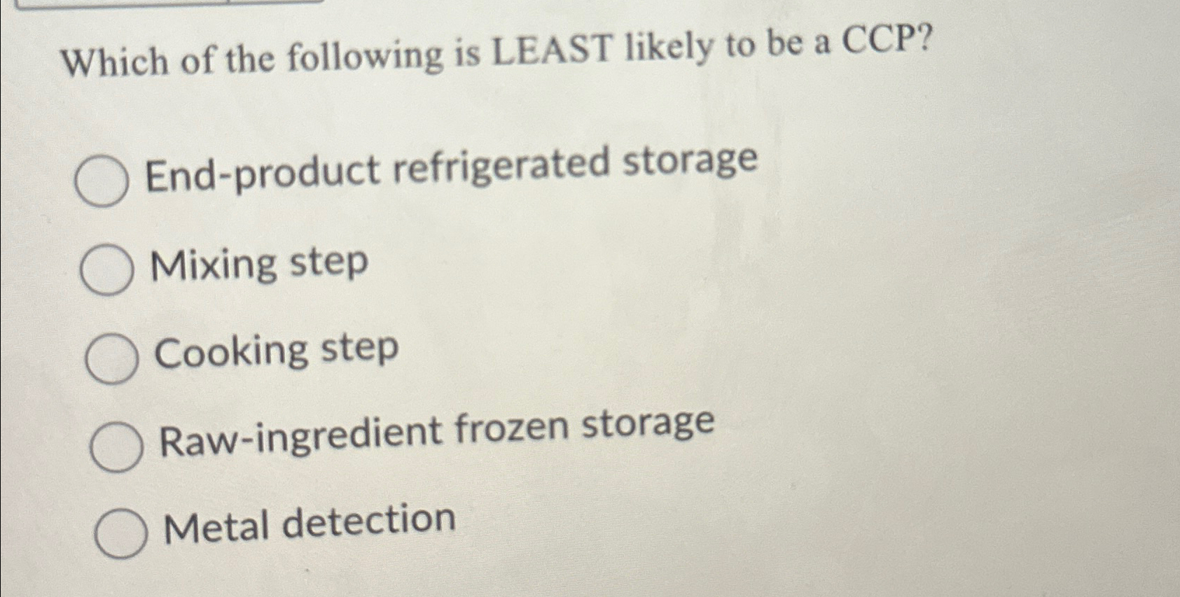 Solved Which of the following is LEAST likely to be a | Chegg.com