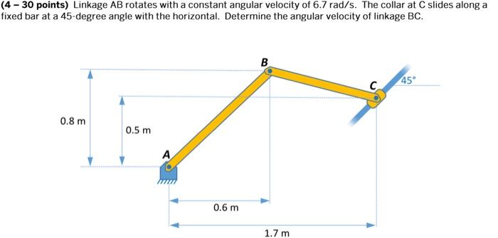 Solved (4-30 points) Linkage AB rotates with a constant | Chegg.com