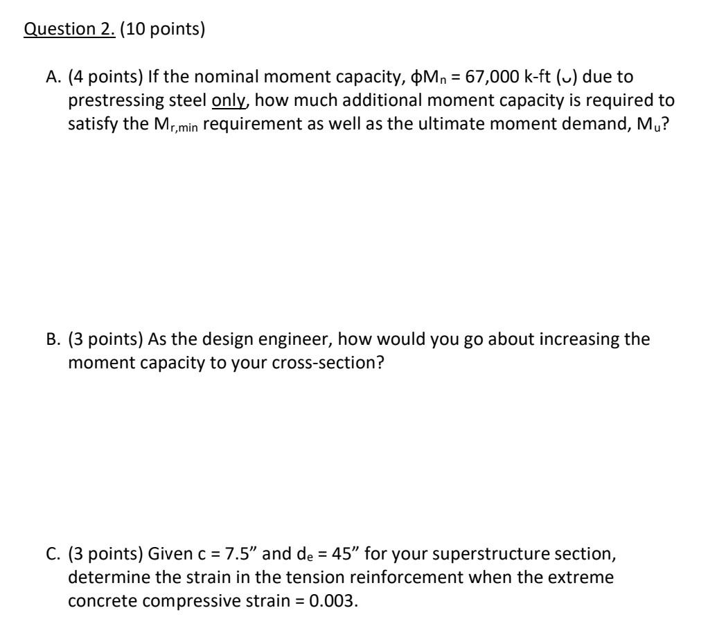 Solved A. (4 Points) If The Nominal Moment Capacity, | Chegg.com