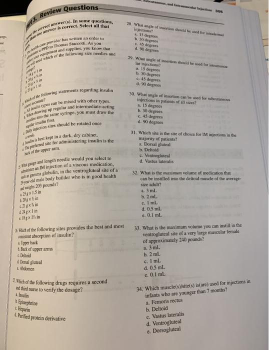 Review Questions eep- We wer(s). In some questions Maaswer is correct. Select all that roder has written an order to PD Thoma