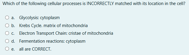 Solved Which of the following cellular processes is | Chegg.com