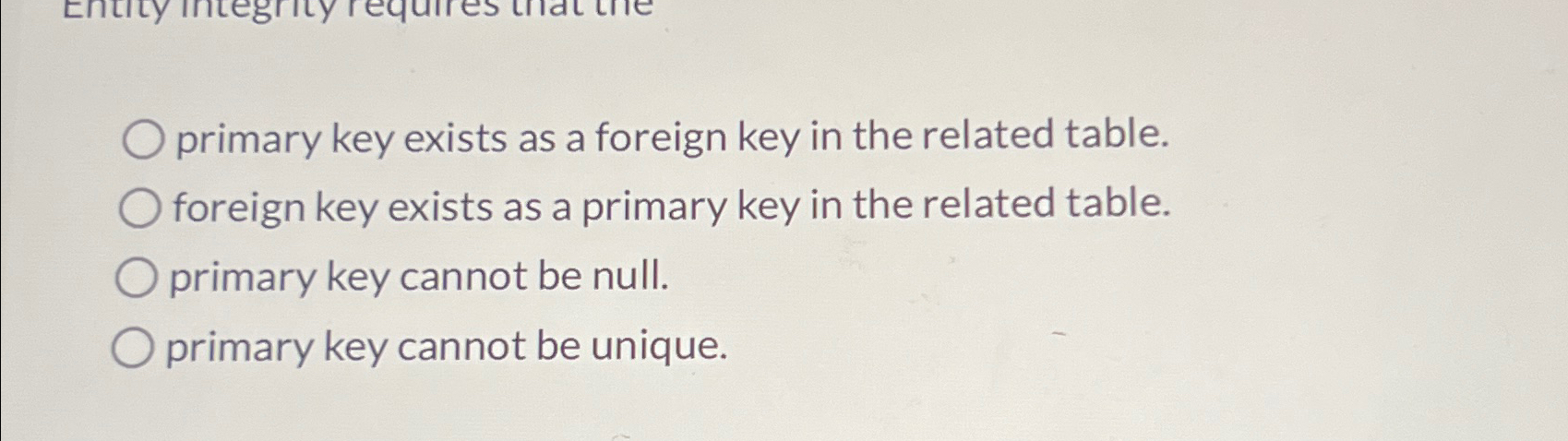 Solved primary key exists as a foreign key in the related | Chegg.com