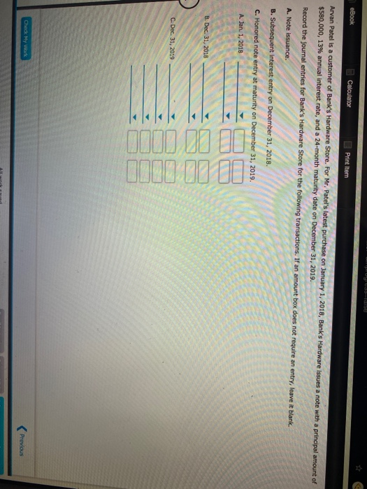 Solved eBook Calculator E Print Item Arvan Patel is a | Chegg.com