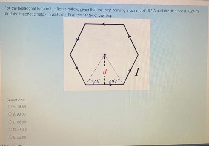 Solved For the hexagonal loop in the figure below, given | Chegg.com