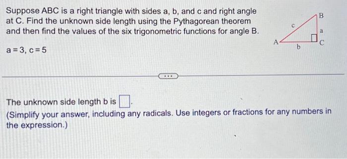 Solved Suppose ABC Is A Right Triangle With Sides A,b, And C | Chegg.com