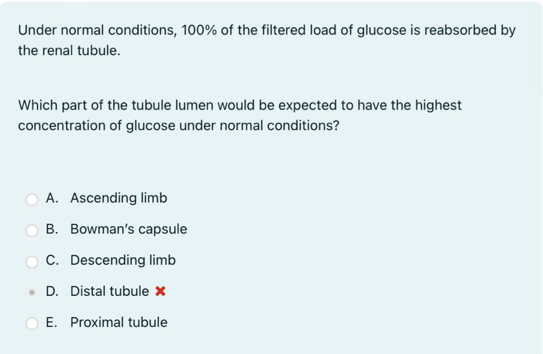 Solved Under normal conditions, 100 ﻿of the filtered load