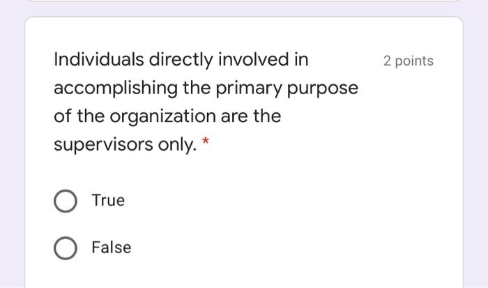 Solved 2 points Individuals directly involved in | Chegg.com
