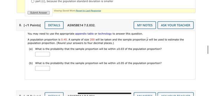 Solved part (c), because the population standard deviation | Chegg.com
