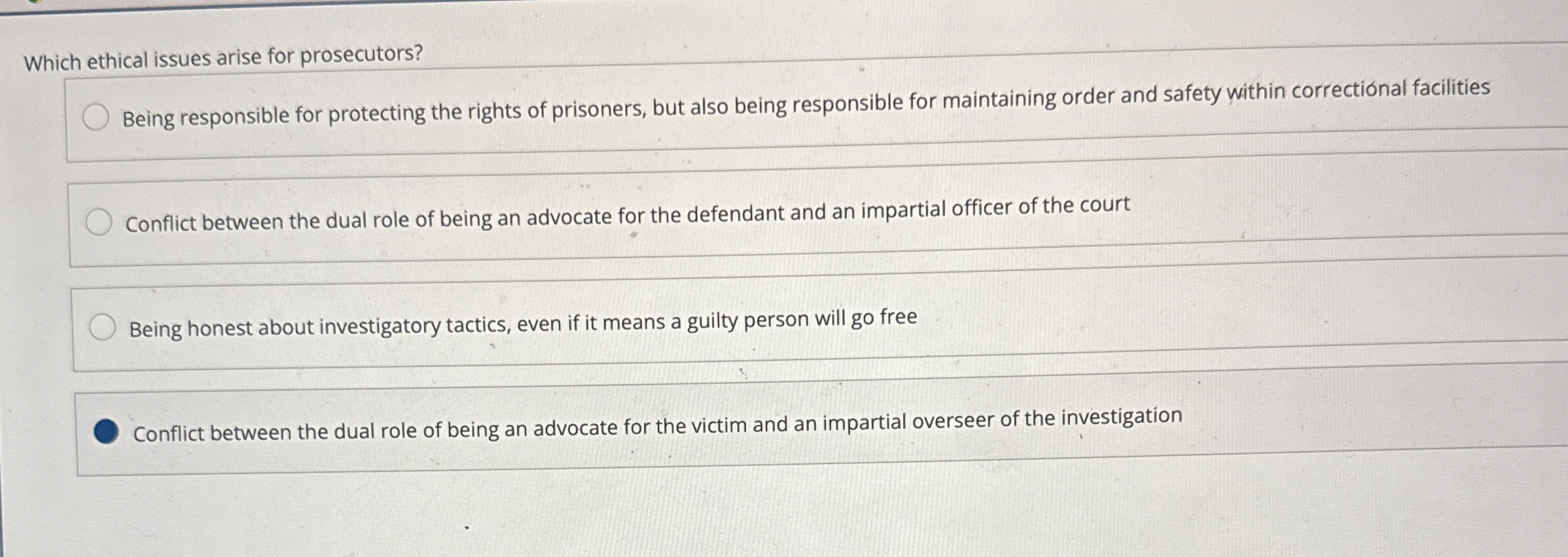 Solved Which ethical issues arise for prosecutors?Being | Chegg.com