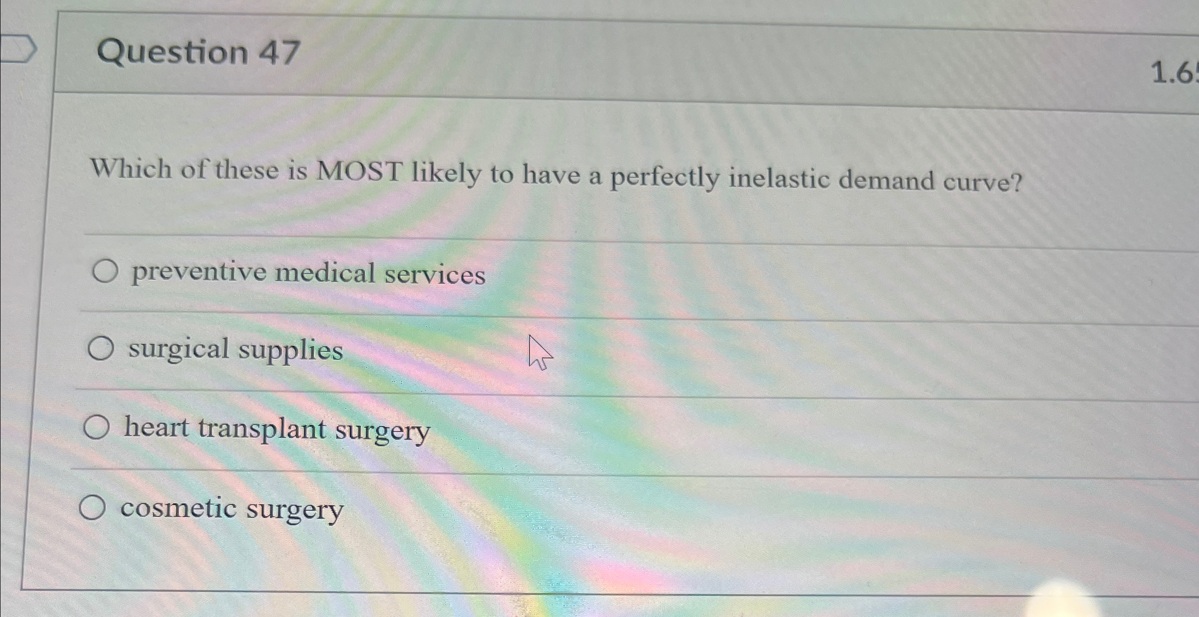 Solved Question 47Which of these is MOST likely to have a | Chegg.com