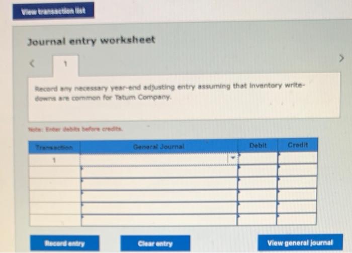 [Solved] Tatum Company has four products in its inventory.