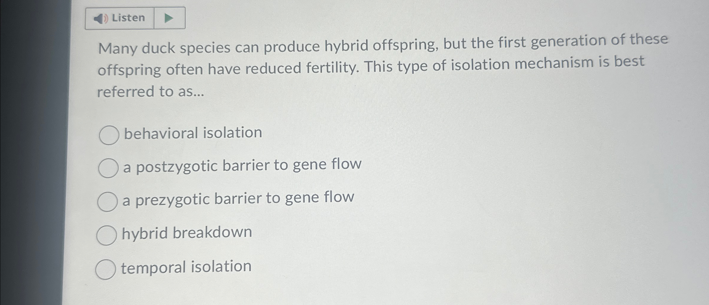 Solved Many duck species can produce hybrid offspring, but | Chegg.com
