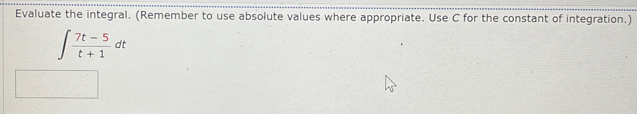 Solved Evaluate the integral. (Remember to use absolute | Chegg.com