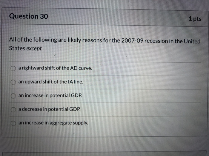 Solved Question 30 1 pts All of the following are likely | Chegg.com
