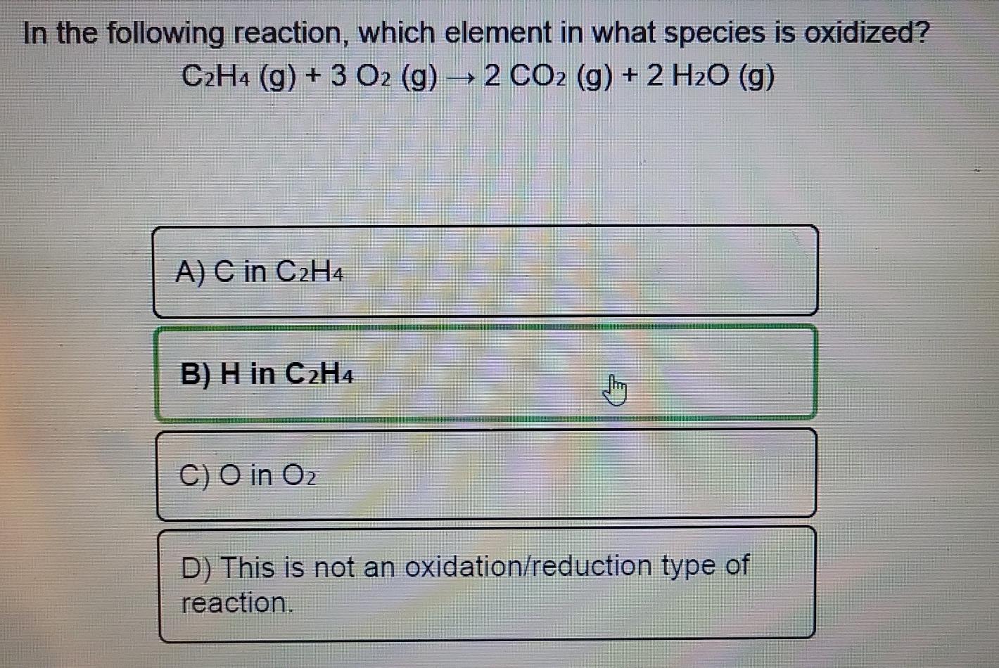 Solved In the following reaction which element in what Chegg