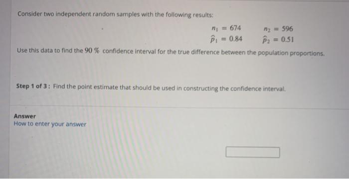 Solved step 1of 3: find the point estimate step 2 of 3: find | Chegg.com