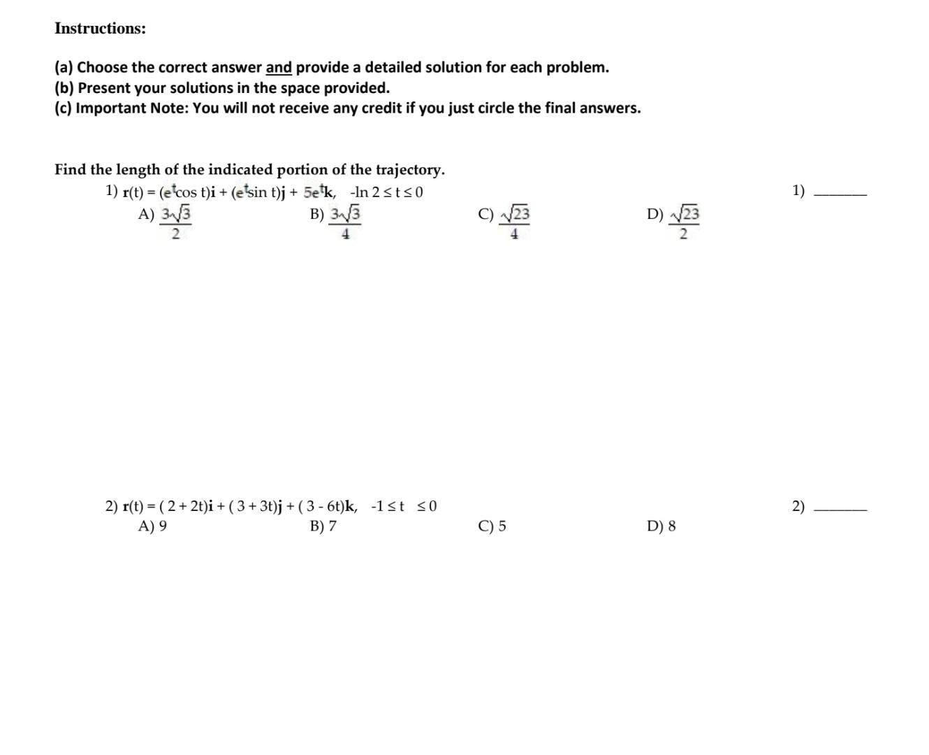 Solved Instructions: (a) Choose the correct answer and | Chegg.com