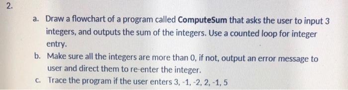 Solved . 2. a a. Draw a flowchart of a program called | Chegg.com