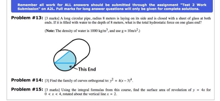 Solved Remember all work for ALL answers should be submitted | Chegg.com