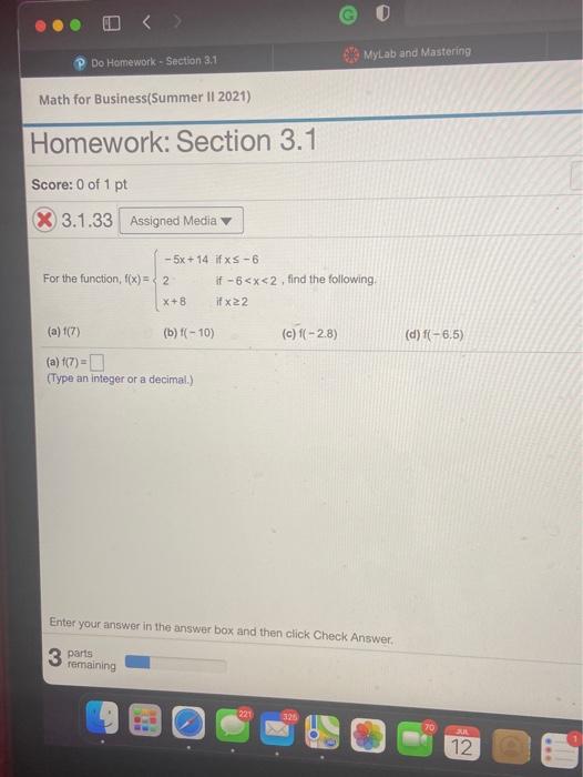 Solved MyLab and Mastering Do Homework - Section 3.1 Math | Chegg.com