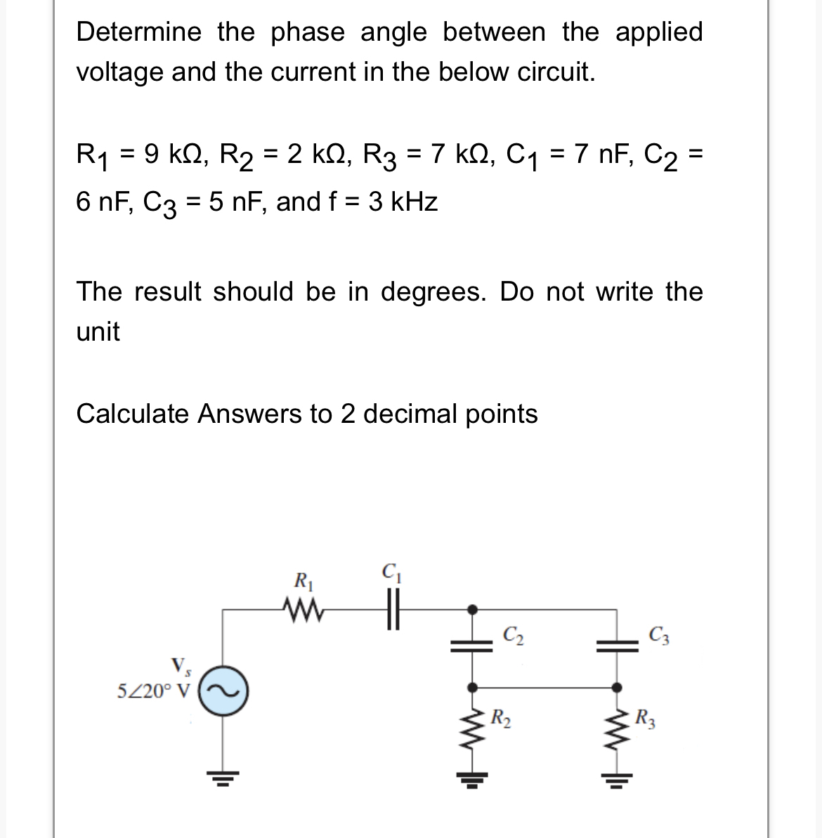 Solved Determine the phase angle between the applied voltage | Chegg.com