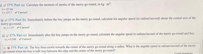 Solved (6\%) Problem 17: A merry-go-round is a playground | Chegg.com