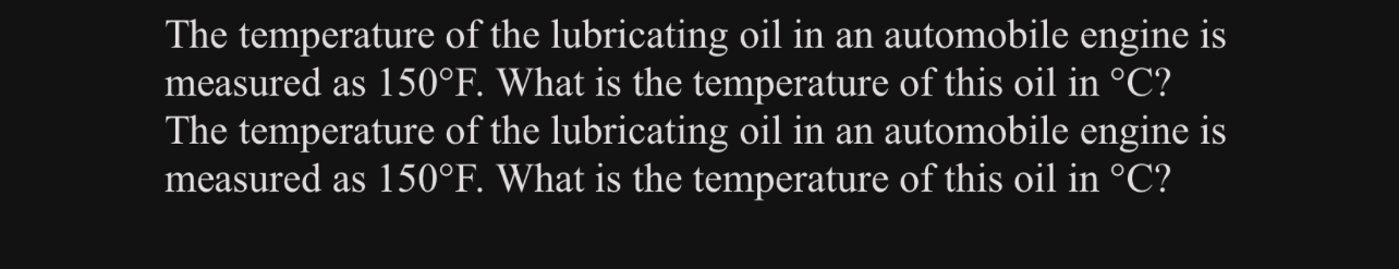 Solved The temperature of the lubricating oil in an | Chegg.com