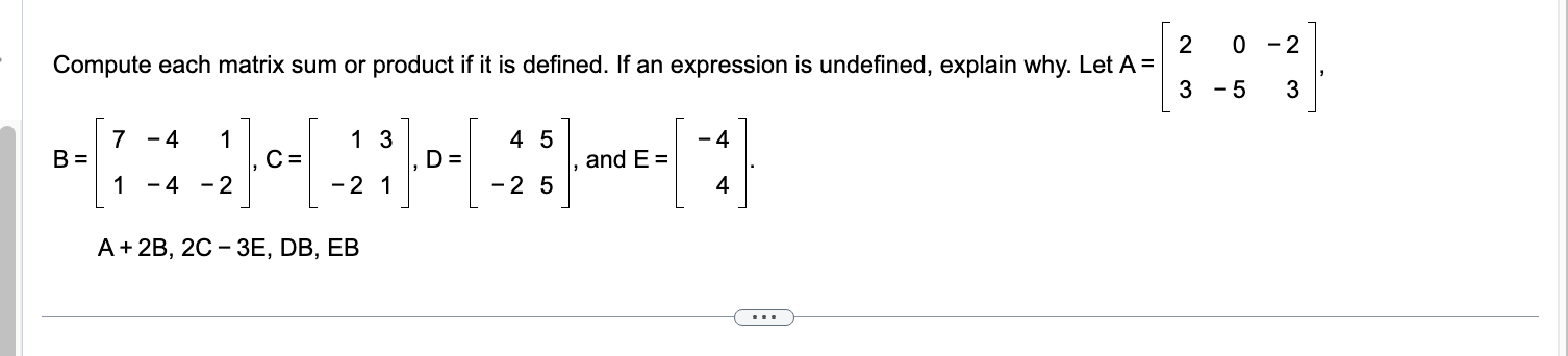 Compute each matrix sum or ﻿product if it is | Chegg.com