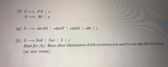 Solved 4. (4 marks) Use left-factoring and/or eliminate | Chegg.com