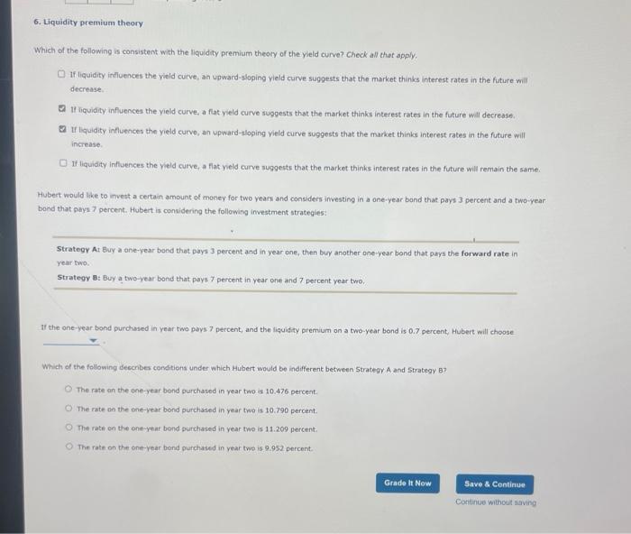 Solved 6 liquidity premium theory which of the following is chegg