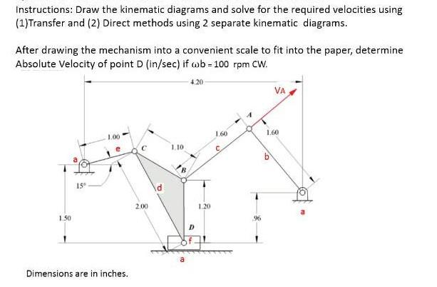 Solved Instructions: Draw the kinematic diagrams and solve | Chegg.com