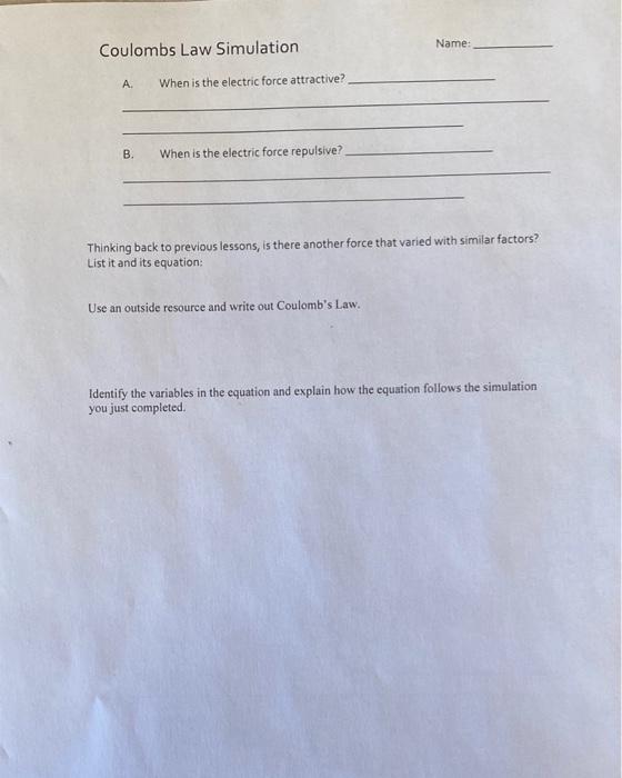 Phet Coulomb S Law Answer Key