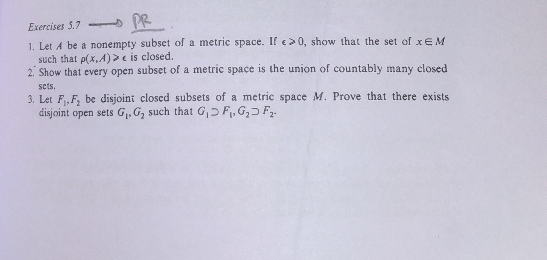 Solved Exercises 5.7 1. Let A Be A Nonempty Subset Of A | Chegg.com