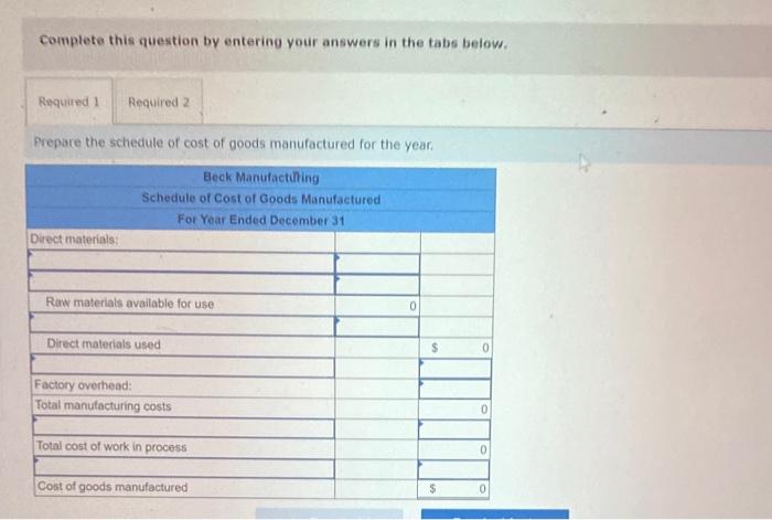 Solved Exercise 14-15 (Algo) Schedule Of Cost Of Goods | Chegg.com