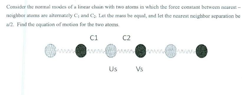Solved Consider the normal modes of a linear chain with two | Chegg.com