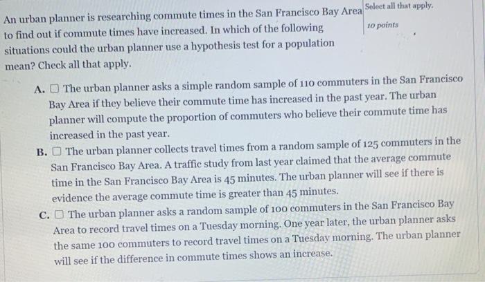 solved-an-urban-planner-is-researching-commute-times-in-the-chegg