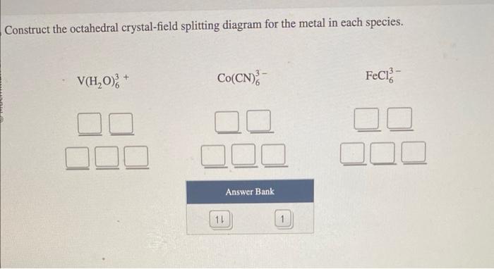 Solved Construct The Octahedral Crystal Field Splitting 5823