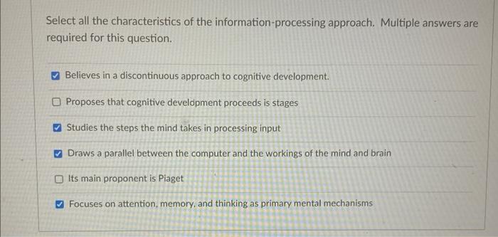 Information processing approach to cognitive online development