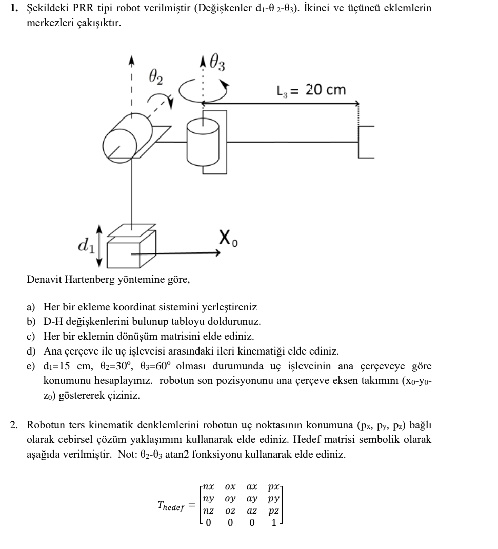 Solved The PRR type robot is given in the figure (Variables | Chegg.com