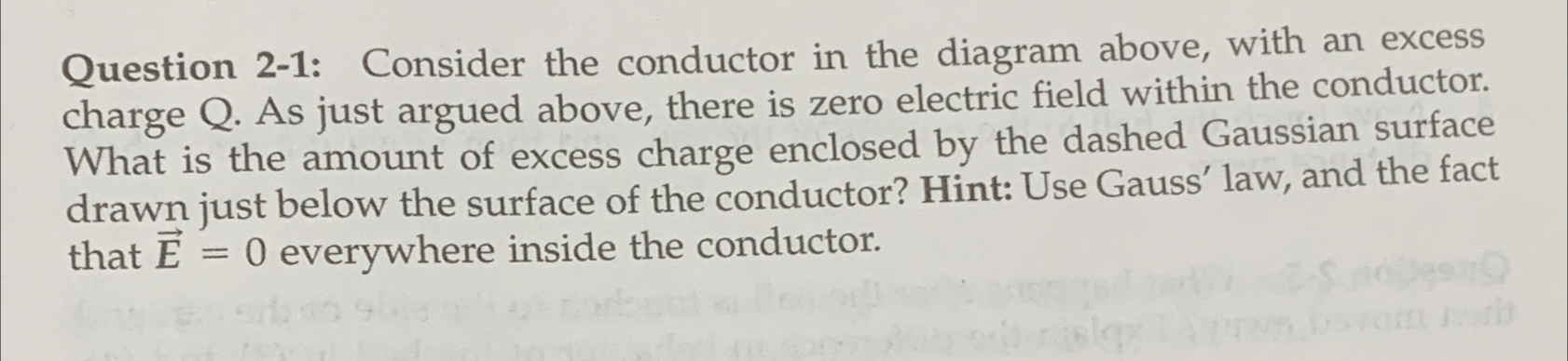 Solved Question 2-1: Consider the conductor in the diagram | Chegg.com