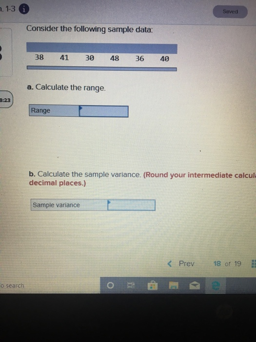 Solved n. 1-3 Saved Consider the following sample data: 41 | Chegg.com