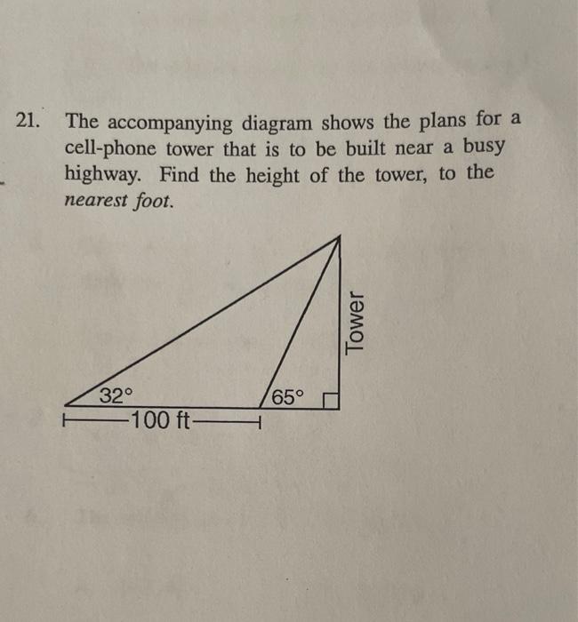Solved 21. The accompanying diagram shows the plans for a | Chegg.com