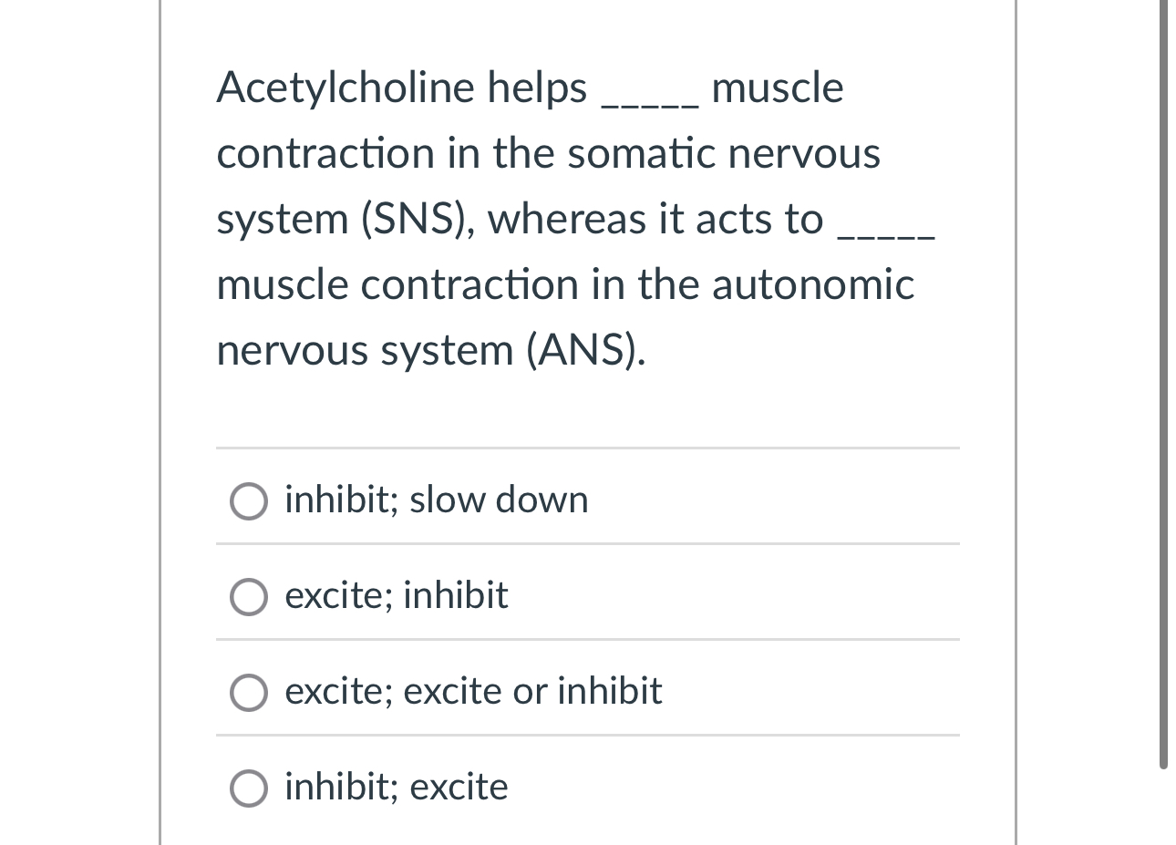 Solved Acetylcholine helps muscle contraction in the somatic | Chegg.com