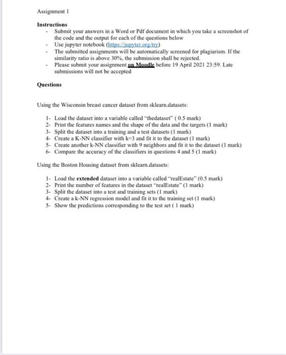 Solved Assignment 1 Instructions Submit your answers in a | Chegg.com