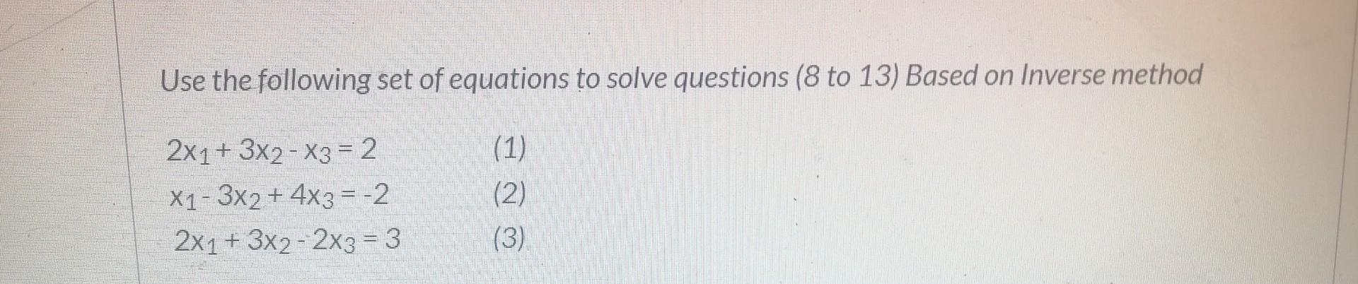 Solved Use the following set of equations to solve questions | Chegg.com