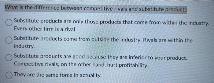 Competitor Vs Substitute