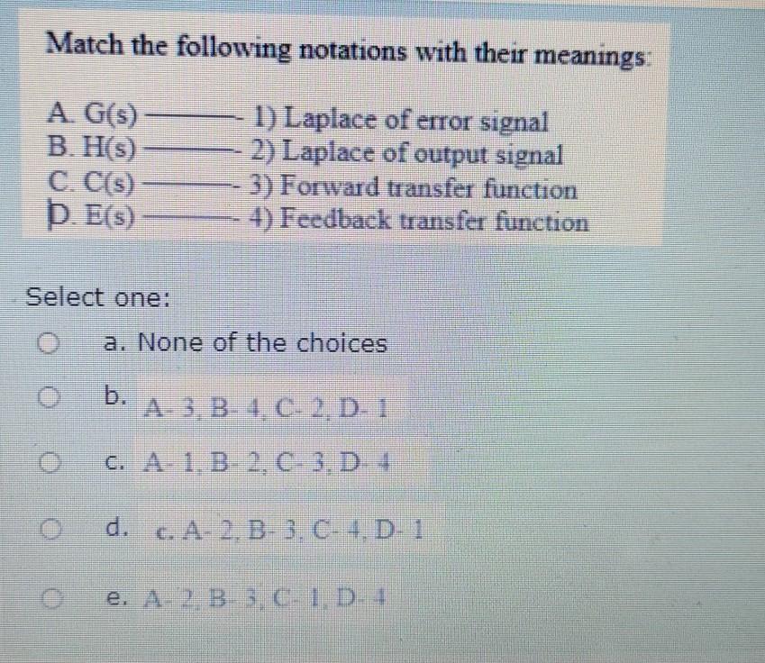 Solved Match The Following Notations With Their Meanings A Chegg Com