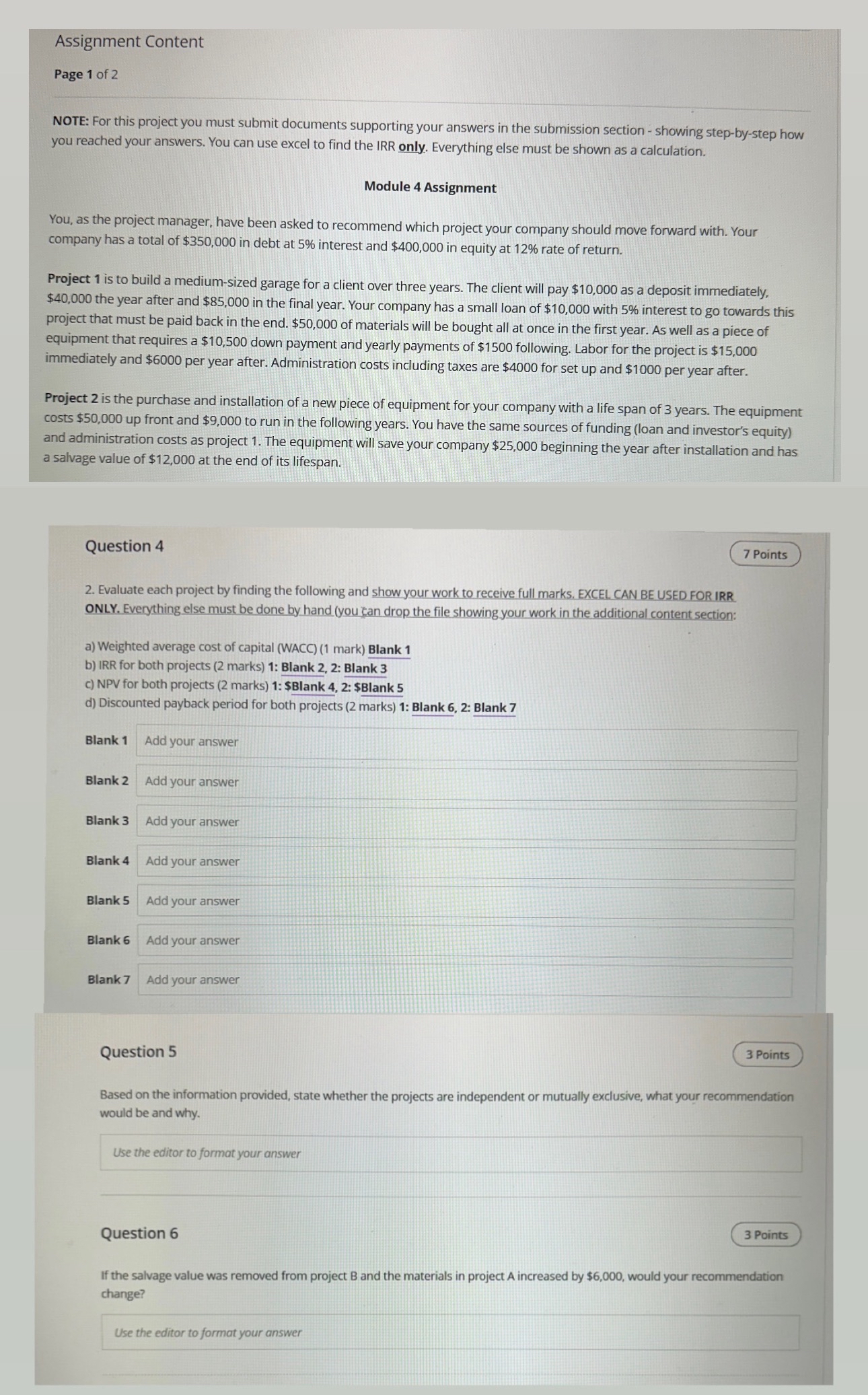 Solved Assignment ContentPage 1 ﻿of 2NOTE: For this project | Chegg.com